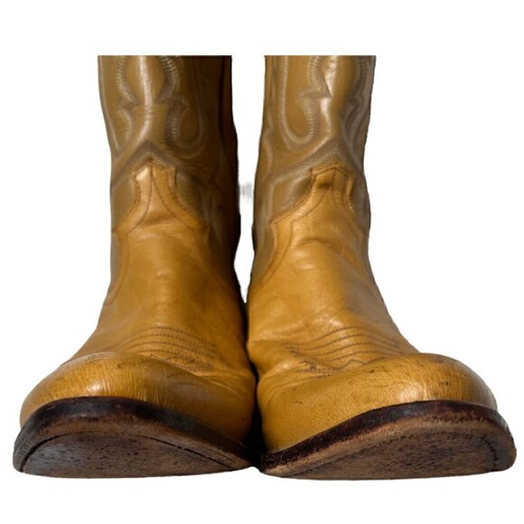 Justin 8737 Boots Smooth Butterscotch Ostrich Leather size Men's 8.5 - Picture 3 of 10